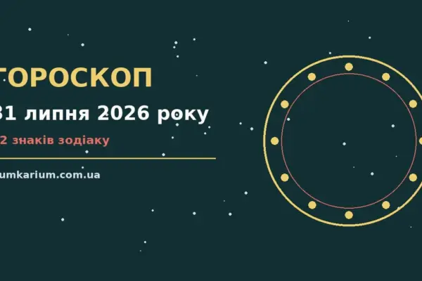 Гороскоп на 31 липня 2026 року: прогноз для всіх знаків для спокійних і точних рішень