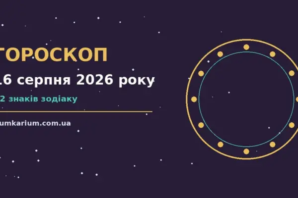 Гороскоп на 16 серпня 2026 року: прогноз для всіх знаків для спокійних і точних рішень